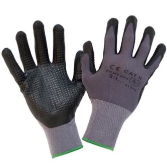 GLOVES NITRILE LOGIOS BLACK WITH DOTS Νο10
